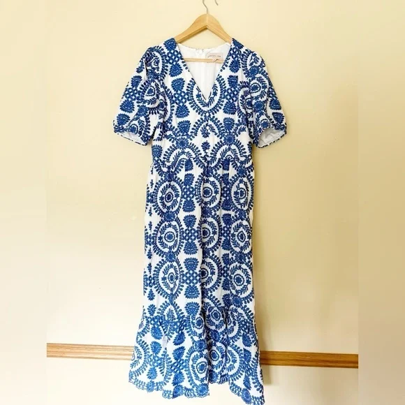Adelyn Rae Luisa Embroidered Midi Dress blue - Picture 4 of 9